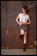 420075 Casual Pose, Long Legs And A Rustic Setting A4 Photo Print
