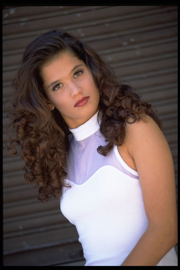 420099 Pretty Young Brunette In A White Dress A4 Photo Print
