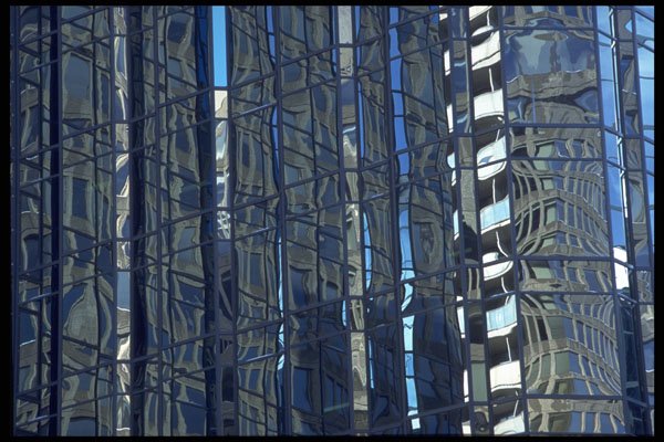 421004 Reflections In Glass Building A4 Photo Print