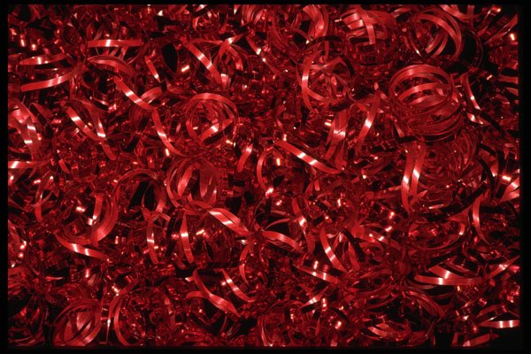 421069 Red Foil Curling Ribbon A4 Photo Print
