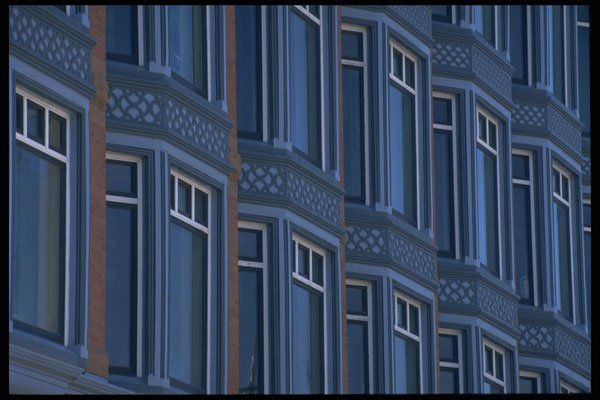 421078 Repeating Windows A4 Photo Print