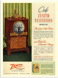 421K zenith television 1940s 2 Vintage Advert A4 Photo Print