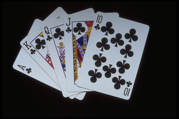 425006 Royal Flush, Clubs A4 Photo Print