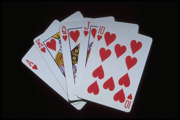 425007 Royal Flush, Hearts A4 Photo Print