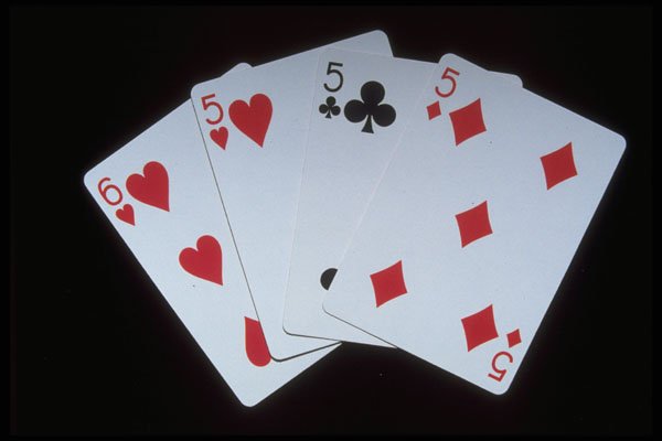 425042 Three Fives And A Six Of Hearts A4 Photo Print