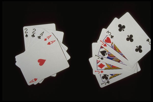 425069 Poker Hand Four Of A Kind Beats A Full House A4 Photo Print