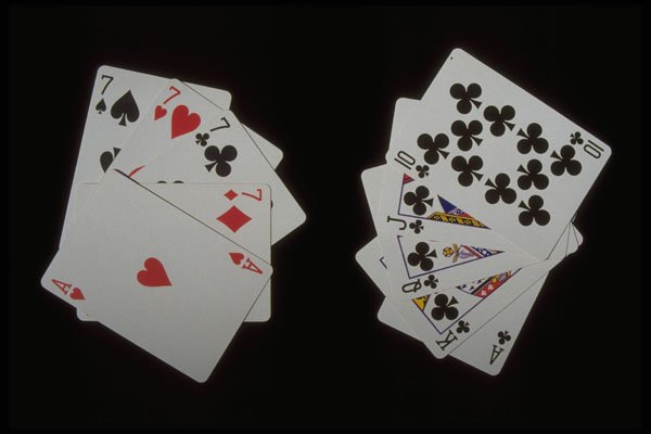 425078 Poker Hand Royal Flush Beats Four Of A Kind A4 Photo Print