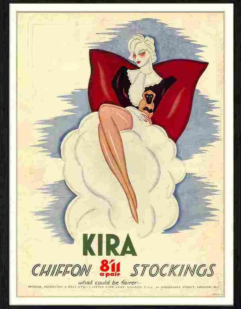 426 05 kira chiffon stockings Advert A4 Photo Print