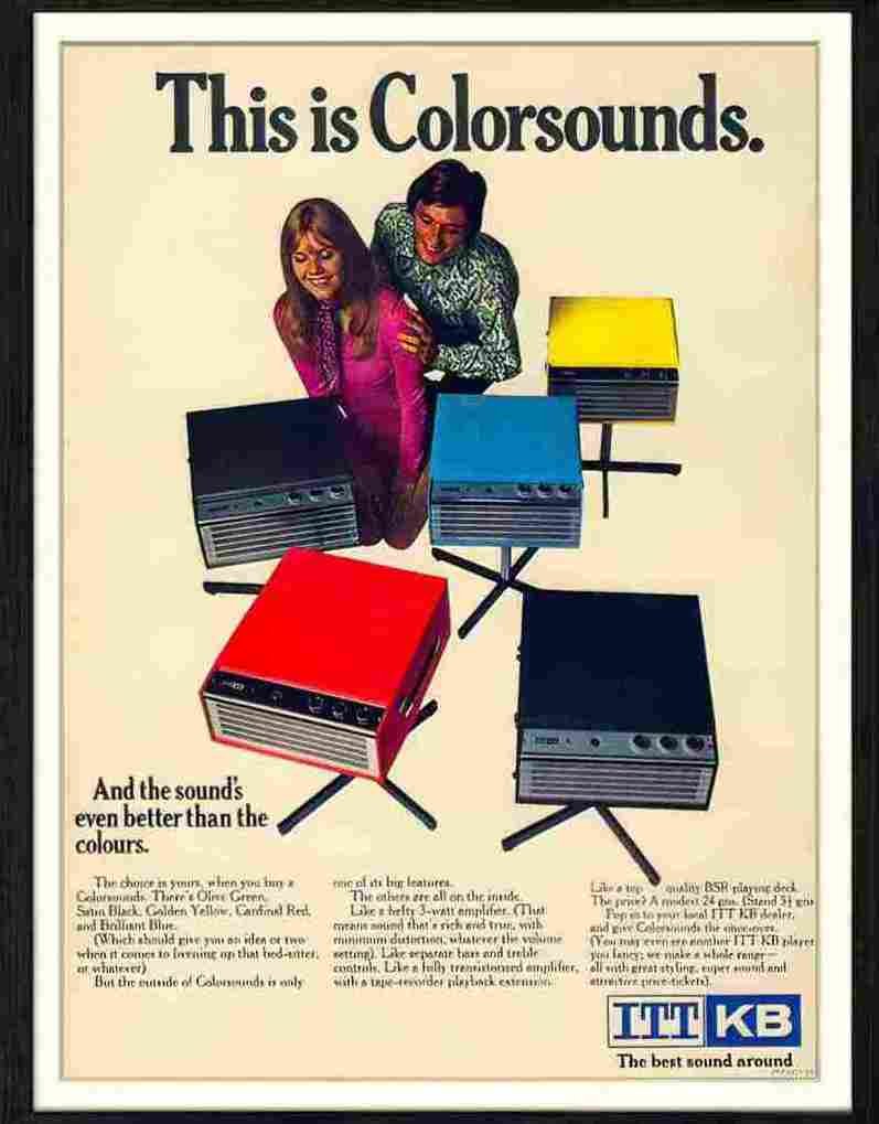 427 09 coloursounds record players 1960s Advert A4 Photo Print