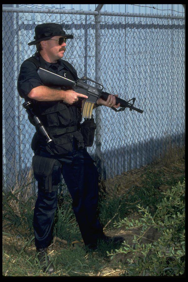 428025 Security Man At Perimeter Of Operation A4 Photo Print