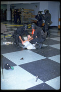 428082 Role Play Exercise, Dead Suspect Is Cuffed A4 Photo Print