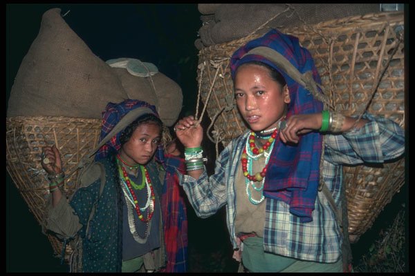 429022 Girl Porters From East Nepal A4 Photo Print