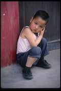 429033 Pensive Young Boy, China A4 Photo Print