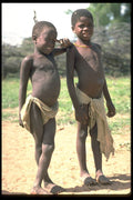 429035 Young Boys At Their Rual Family Compound In Kuene, Angola A4 Photo Print