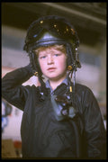 429069 Boy Wearing Pilot's Helmet A4 Photo Print