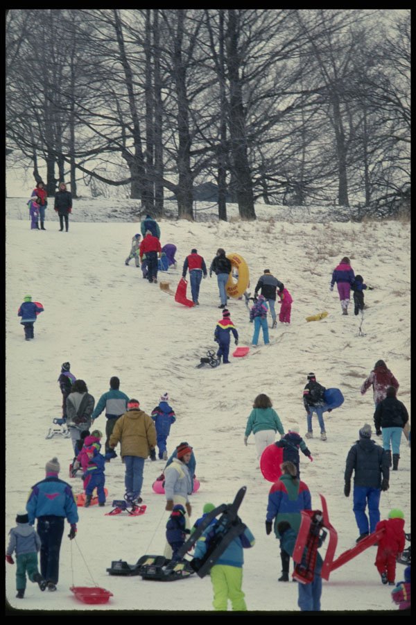 429070 Climbing The Toboggan Run A4 Photo Print