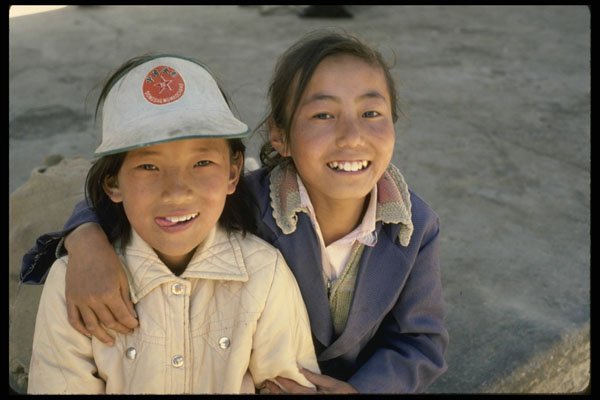 429085 Two Children From Tibet A4 Photo Print