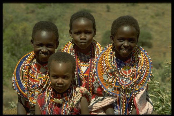 429091 Maasai Children, Rift Valley A4 Photo Print