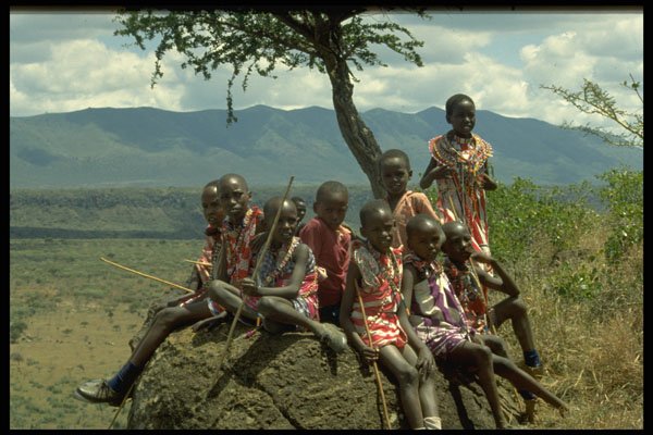 429096 Maasai Children A4 Photo Print