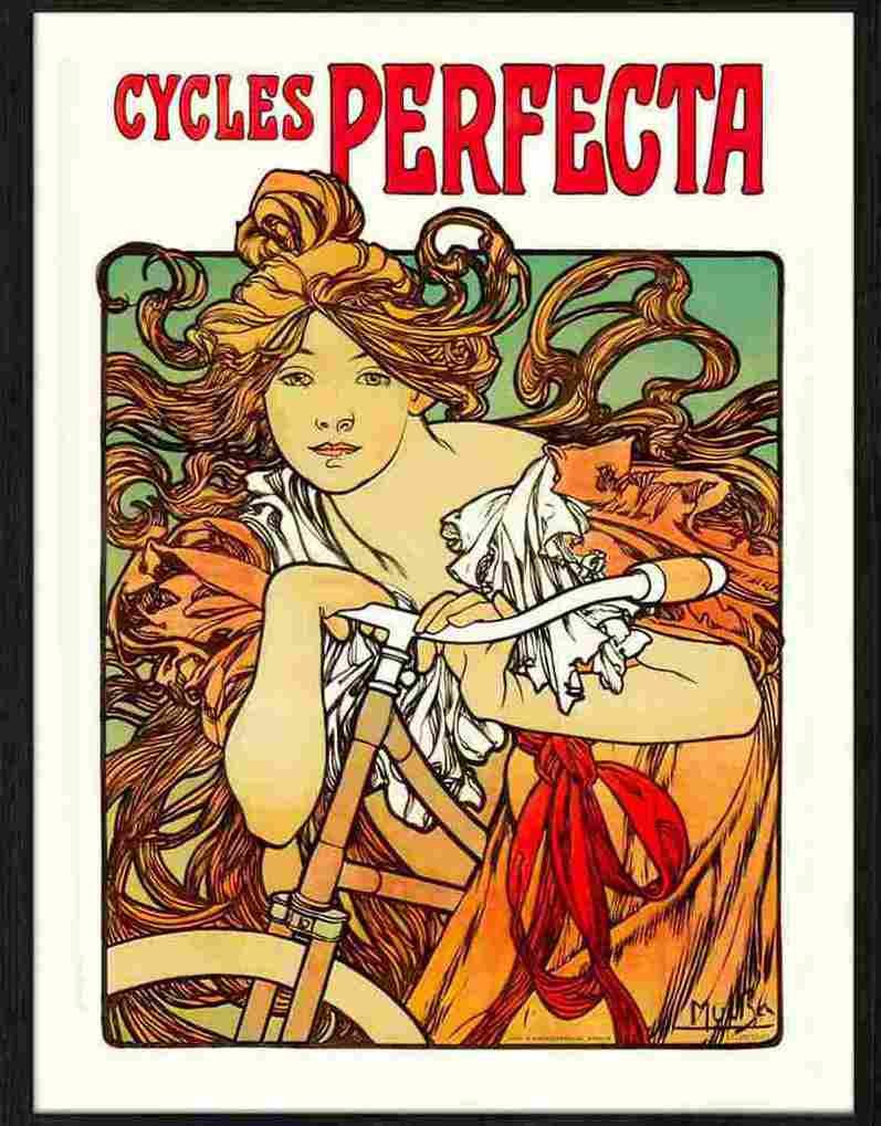 430 03 cycles perfecta alphonse mucha Advert A4 Photo Print