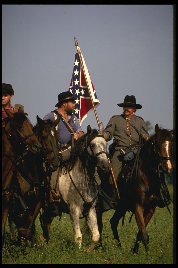 436020 Cavalry Officers Lead Southern Unit, Civil War A4 Photo Print