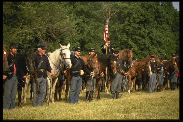 436021 Union Cavalry Receiving Marching Orders, Civil War A4 Photo Print