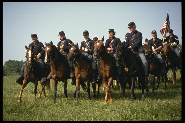 436024 Union Cavalry Moves Out, Civil War A4 Photo Print