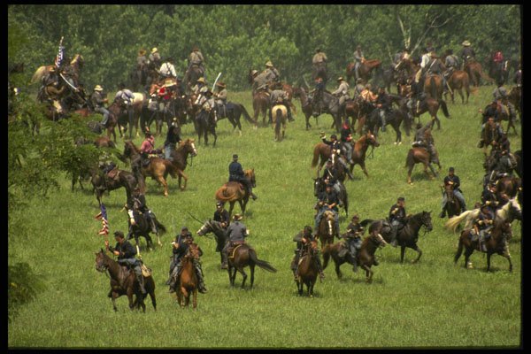 436031 Both Cavalries Skirmish, Civil War A4 Photo Print