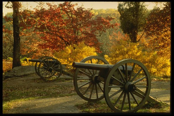 436039 Cannon, Devil's Den, Gettysburg A4 Photo Print
