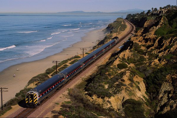 438064 The Coaster Commuter Train, Del Mar A4 Photo Print