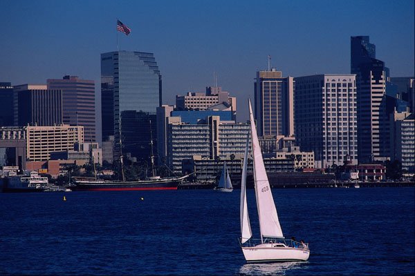 438097 Skyline And Harbor From Shelter Island A4 Photo Print