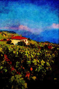 439001 The Lavaux Vineyards Above Lake Geneva A4 Limited Edition Watercolour Print