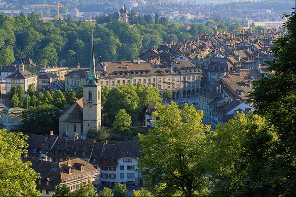 439006 View Of Old Bern Overlooking The Nydegg Church A4 Photo Print
