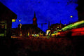 439010 Bahnhofplatz At Night A4 Limited Edition Watercolour Print