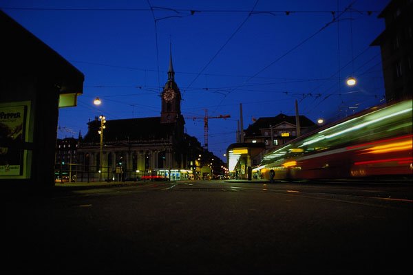 439010 Bahnhofplatz At Night A4 Photo Print