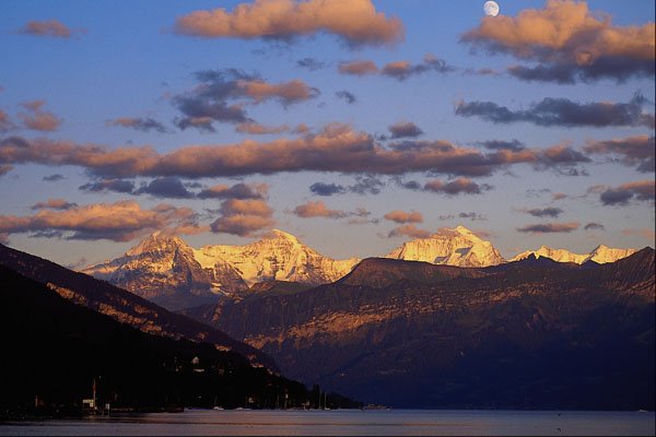 439012 Eiger, Monch And Jungfrau As Seen From Across Lake Thun A4 Photo Print