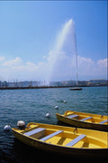 439017 Motorboats In Front Of The Jet D'Eau A4 Photo Print