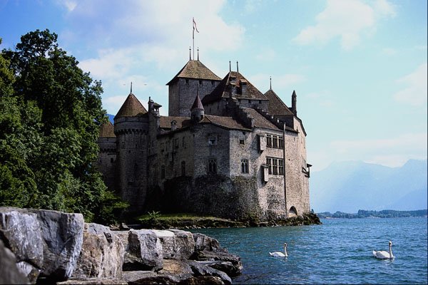 439022 Chilon Castle By Montreux On Lake Geneva A4 Photo Print