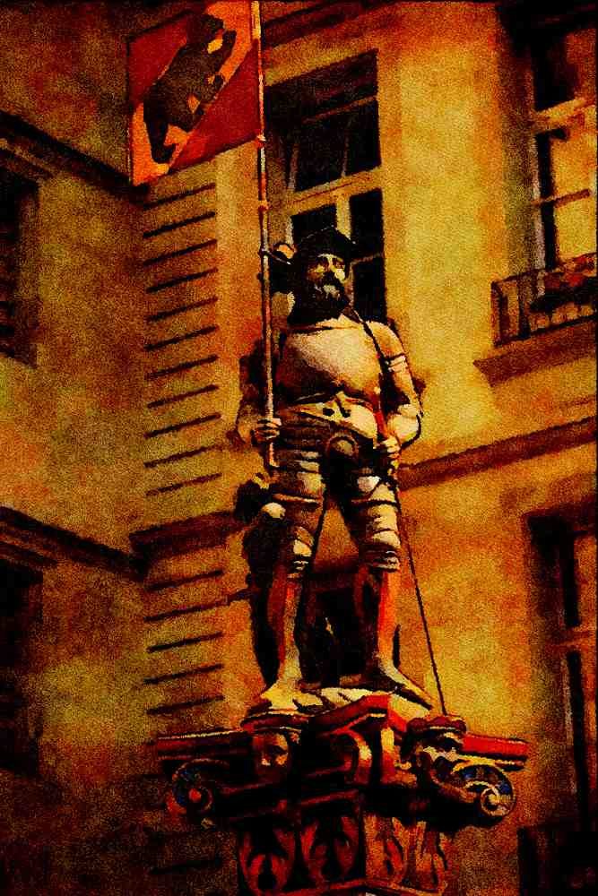 439024 The Vennerbrunnen Fountain Statue A4 Limited Edition Watercolour Print