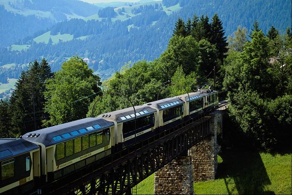 439025 The Panoramic Express Crosses Trestle Bridge A4 Photo Print