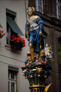 439029 The Justice Fountain Statue On The Gerechtigkeitsgasse A4 Photo Print