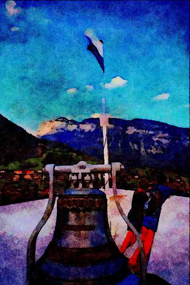 439034 Sailing On Lake Thun Aboard _Bubenberg_ A4 Limited Edition Watercolour Print
