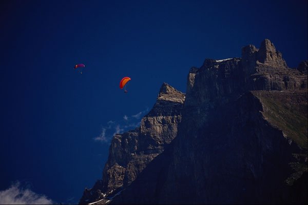 439040 Paragliding In The Bernese Alps A4 Photo Print