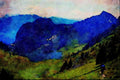439041 Hiking Above The Stockensee On The Stockhorn A4 Limited Edition Watercolour Print