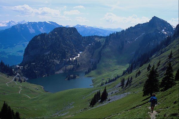 439041 Hiking Above The Stockensee On The Stockhorn A4 Photo Print