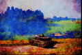 439043 Military Vehicles On Thun Base A4 Limited Edition Watercolour Print