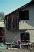 439049 Women Raking Garden In Sase Fee Region A4 Photo Print