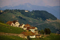 439052 Village In The Lavaux Vineyards Above Lake Geneva A4 Photo Print