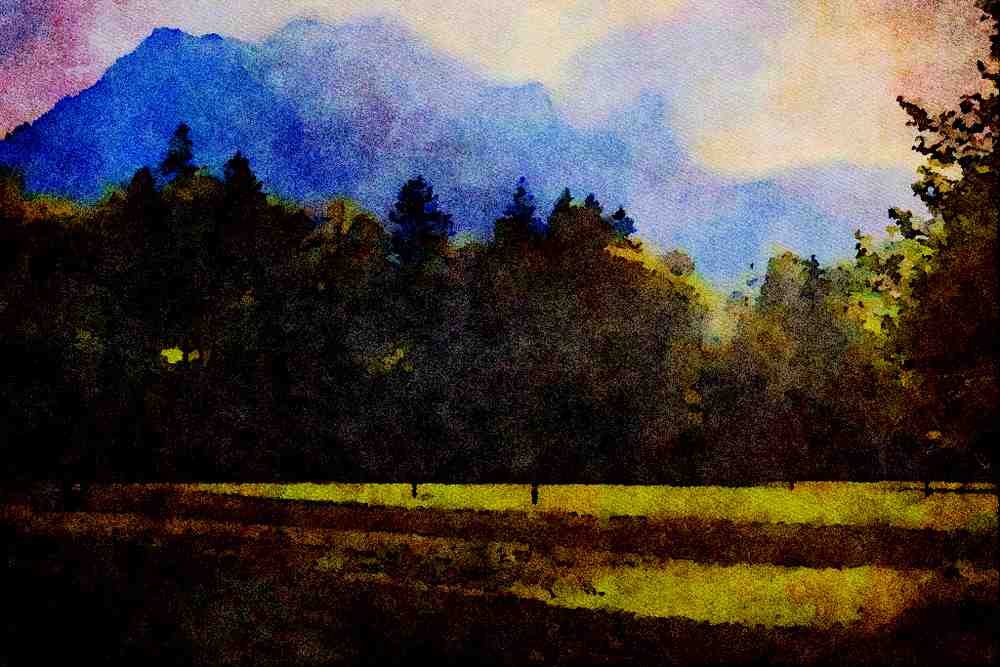 439054 Swiss Farmer Working His Fields A4 Limited Edition Watercolour Print