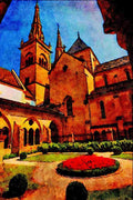 439066 Collegiate Church At Neuchatel A4 Limited Edition Watercolour Print
